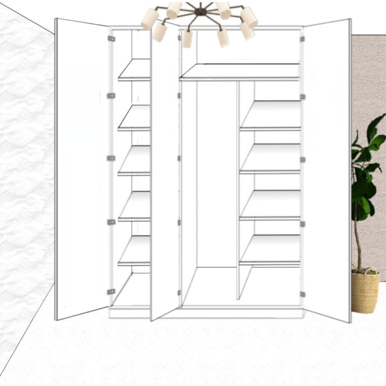 3 Door Hinged Cupboard Layout