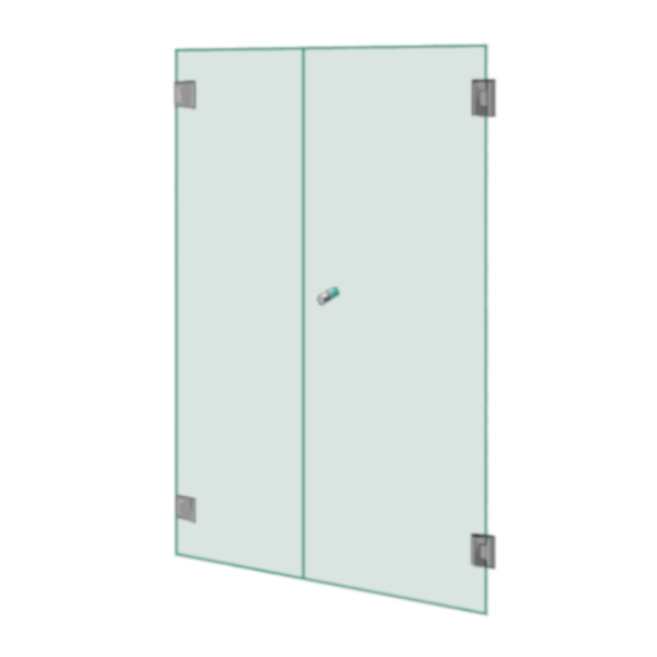 Shower Screen | Frameless | Two Panel | Right Wall to Glass Hinged Door | SS1209